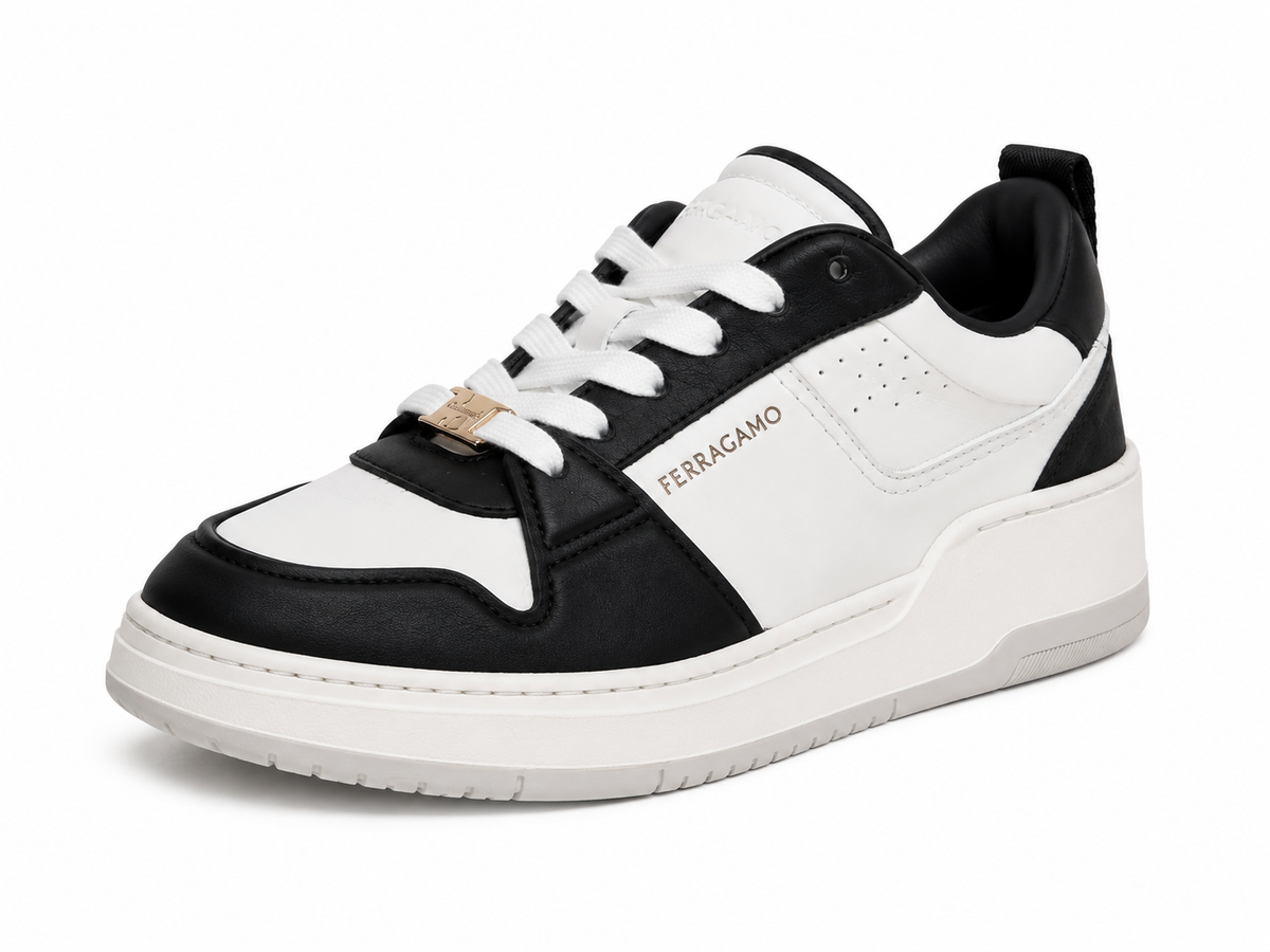 Ferragamo Leather Sneaker Black & White