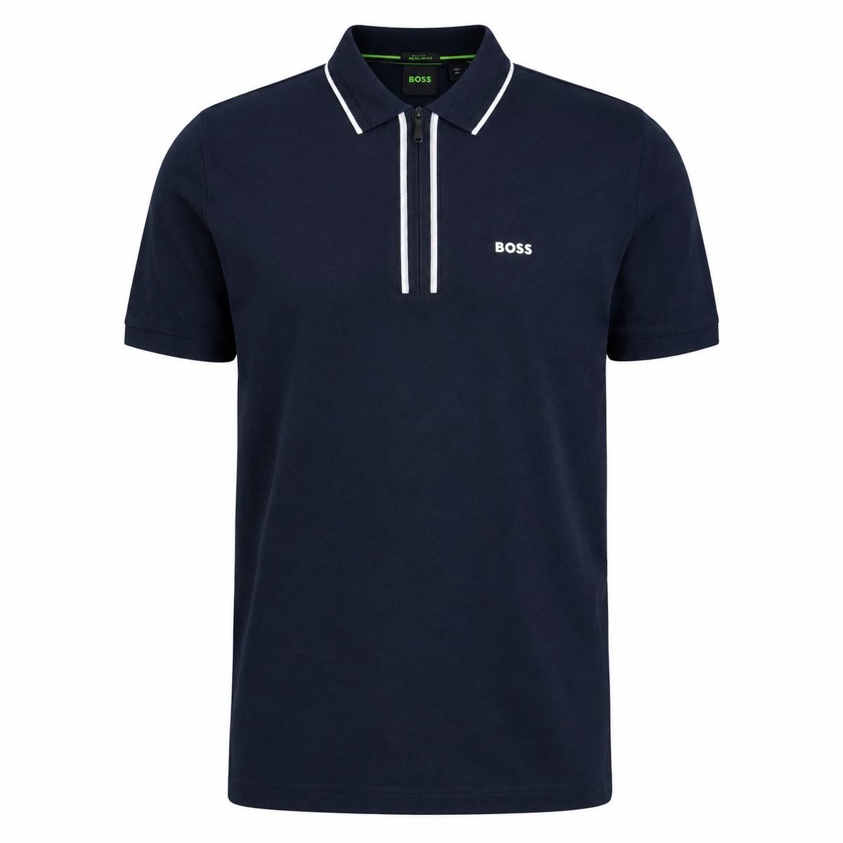 BOSS Polo Zipper Contrast – Azul Marino