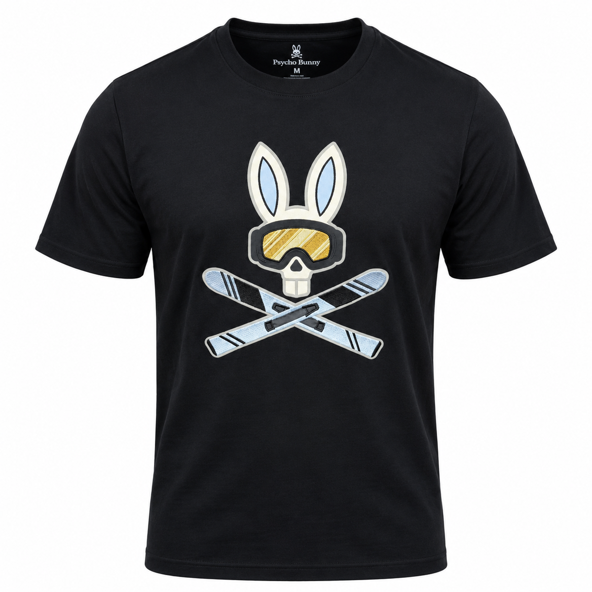 Camiseta Psycho Bunny – Negro con diseño de conejo