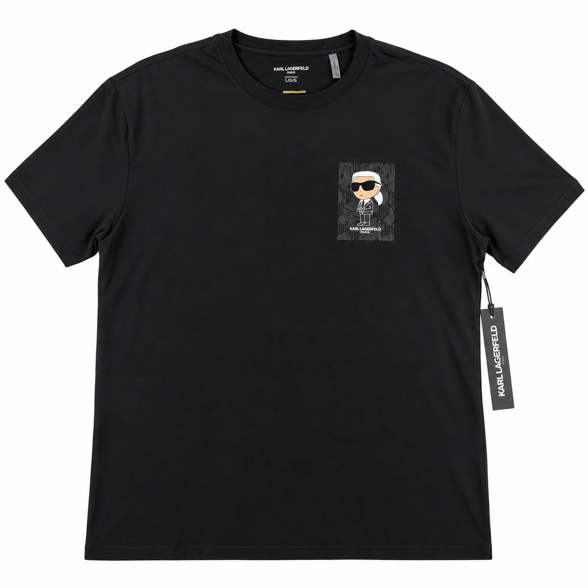 Camiseta Karl Lagerfeld Negra con Estampado Ikonik